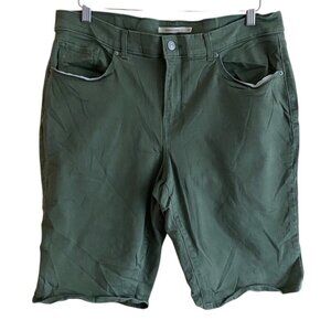Levis Bermunda Shorts Woman 32 Green Stretch Mid Rise Zip Fly